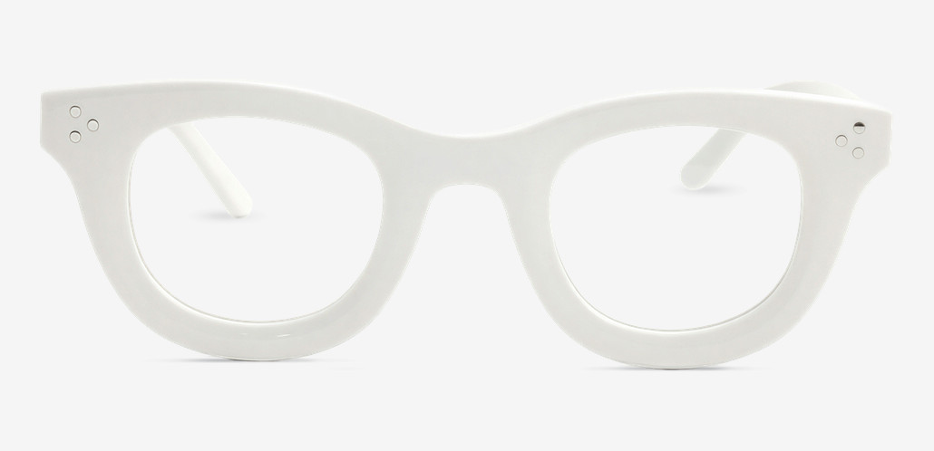 James White Round Glasses