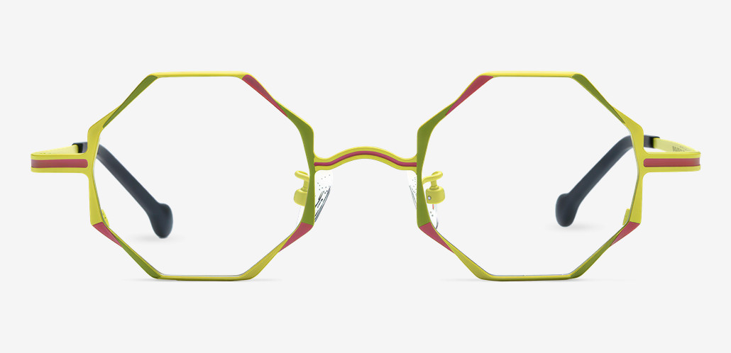 Sawye Gelbe Geometrische Brille