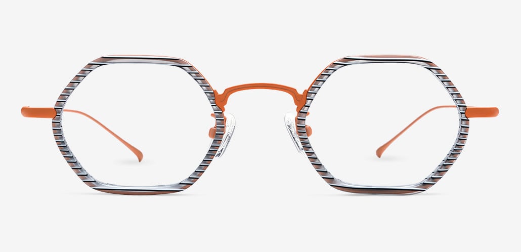 Kelsen Orange Geometric Glasses