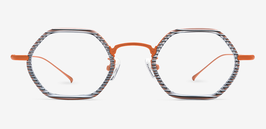 Kelsen Orange Geometric Glasses