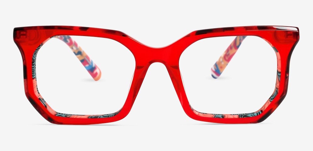Polly Lunettes Carrées Rouges
