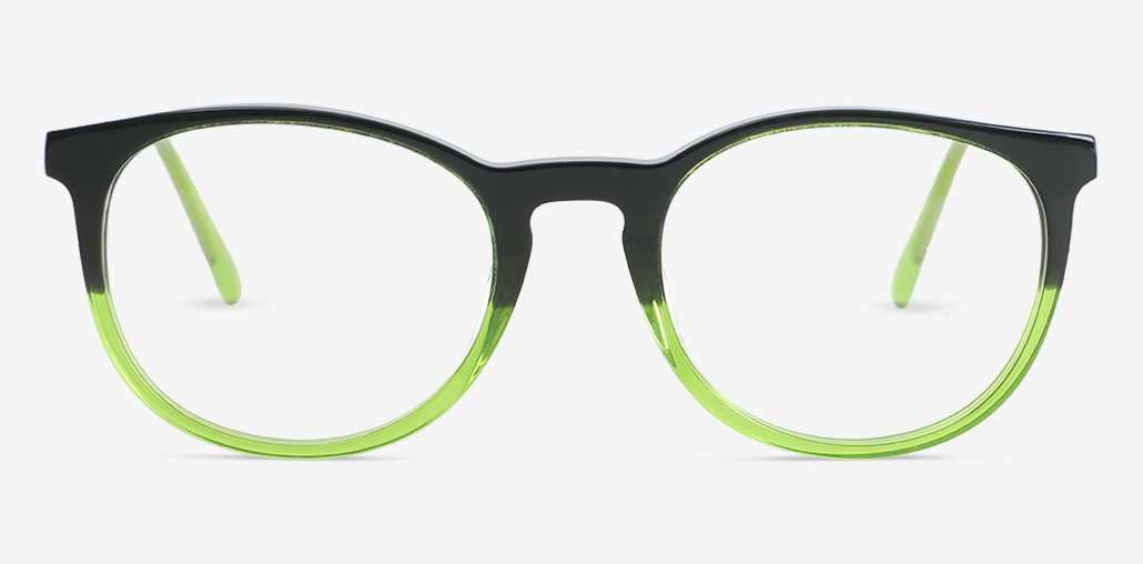Larina Green Round Glasses