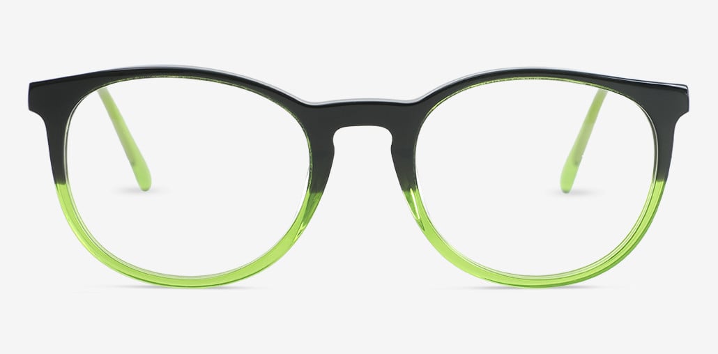 Larina Green Round Glasses