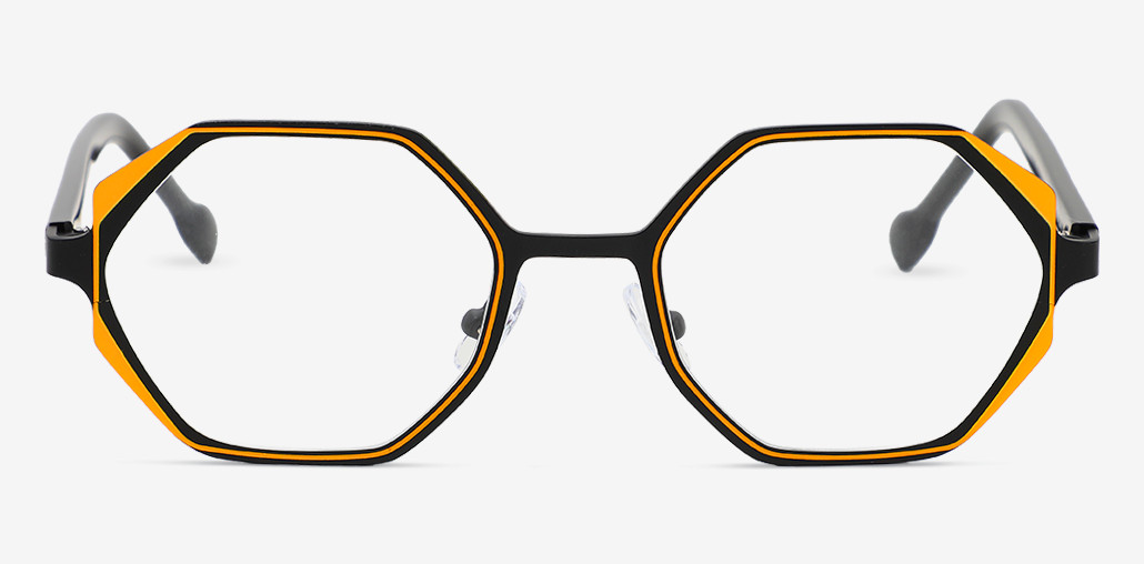 Ferris Orange Geometric Glasses