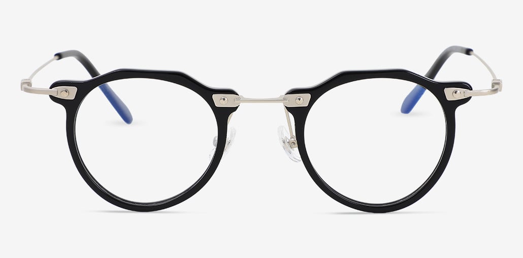 Hugh Black Round Glasses