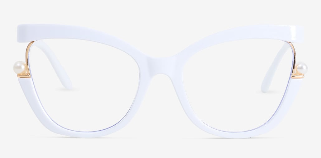 Halona White Cat Eye Glasses