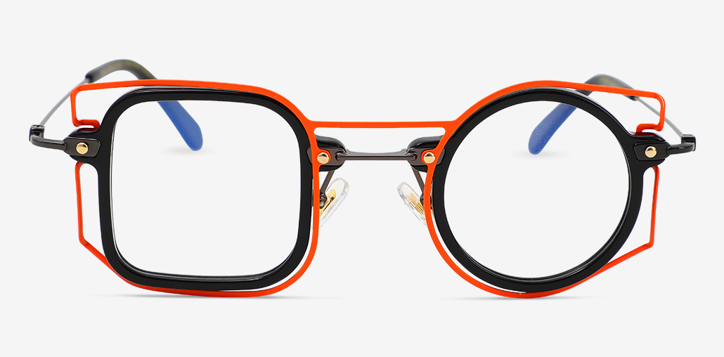 Frank Schwarze Quadratische Runde Brille