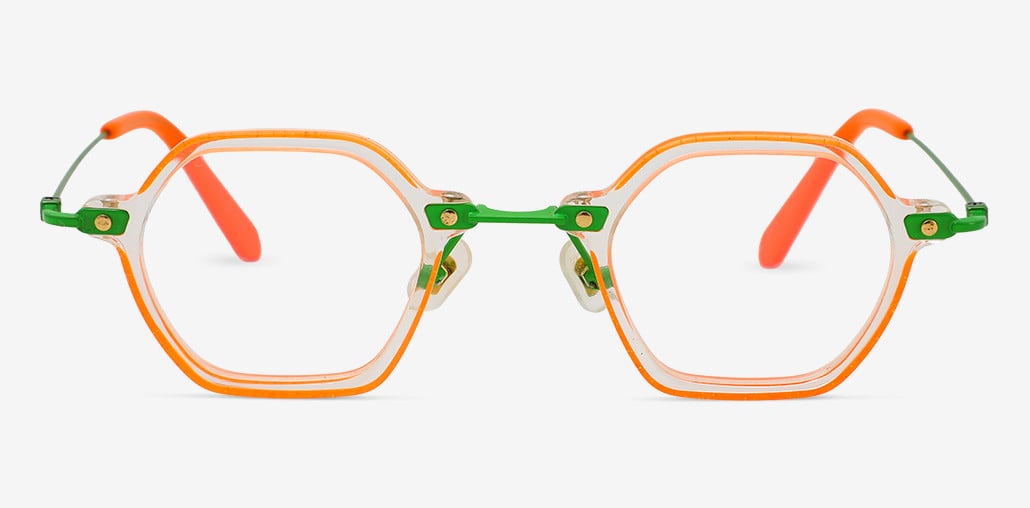 Marnia Gafas Geométricas Naranjas