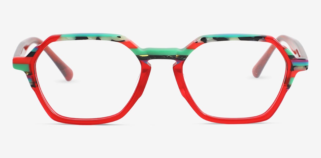 Lolita Red Geometric Glasses