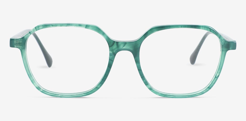 June Green Square Glasses