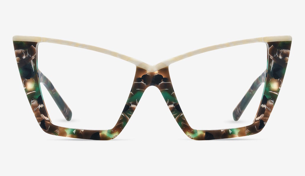 Bengal Green Cat Eye Glasses