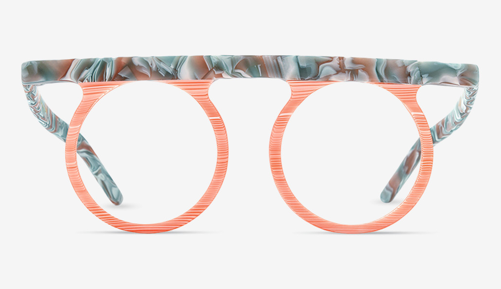 Danielle Orange Round Glasses