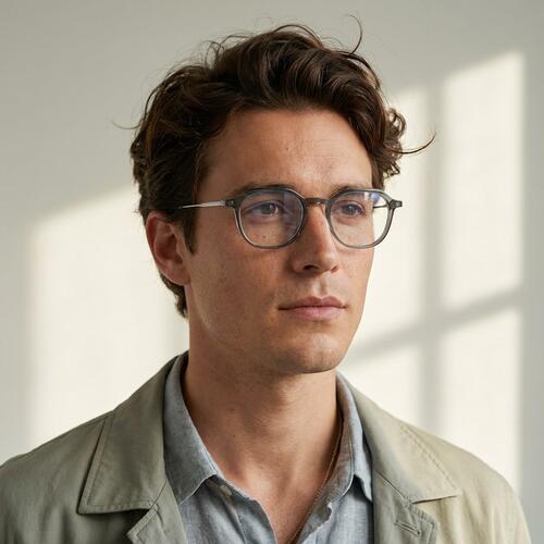Prudence Blaue Quadratische Brille