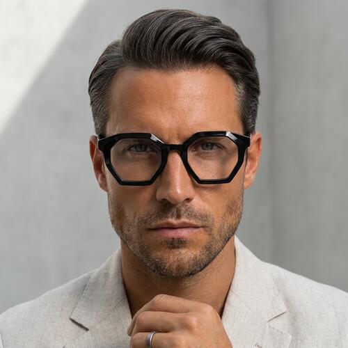Edmond Lunettes Géométriques Noires