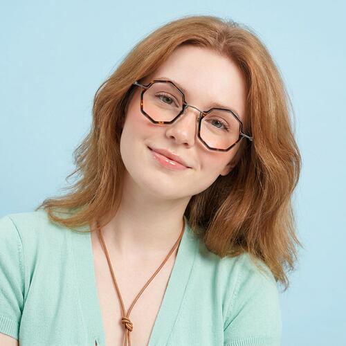 Loralie Tortoise Geometric Glasses