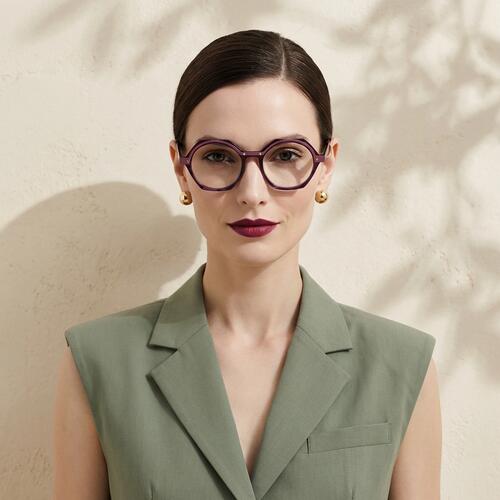 Louis Purple Geometric Glasses