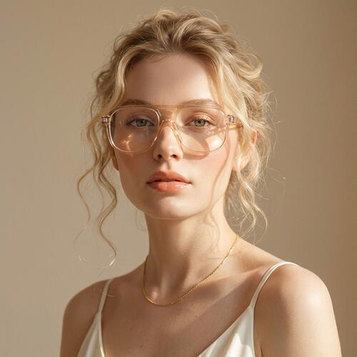 Truda Champagne Aviator Glasses