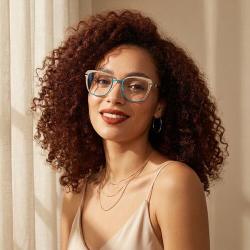 Alva Lunettes Cat Eye Bleues