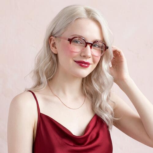 Janet Red Round Glasses