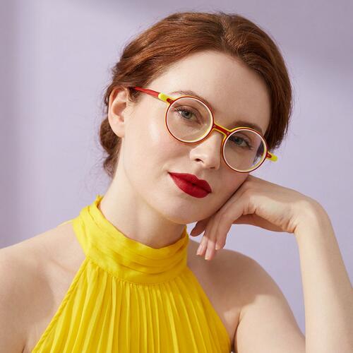 Mira Red Round Glasses