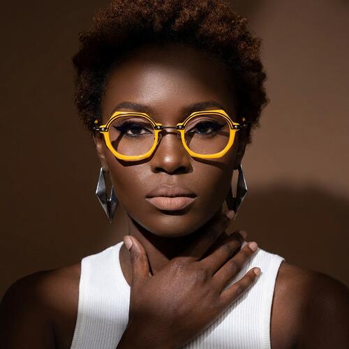 Marta Orange Round Glasses