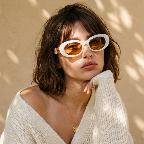 Ava Gafas de sol Ovaladas Blancas