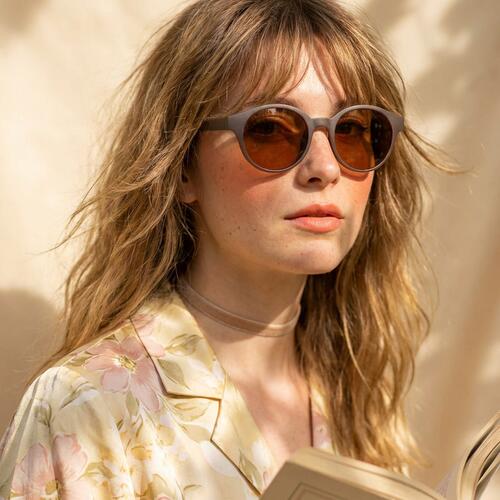 Leif Brown Round Sunglasses