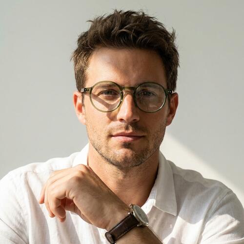 Murray Green Round Glasses