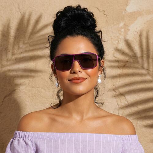 Clement Purple Aviator Sunglasses