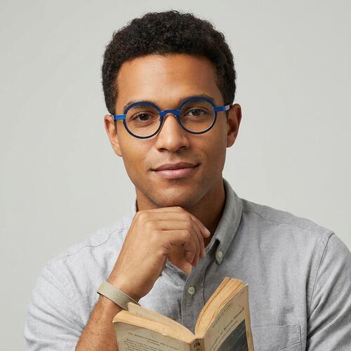 Machinist Blue Round Glasses