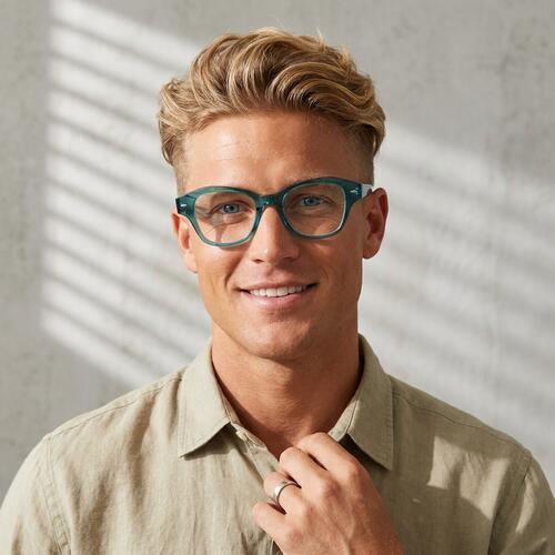 Glover Gafas Cuadradas Azules
