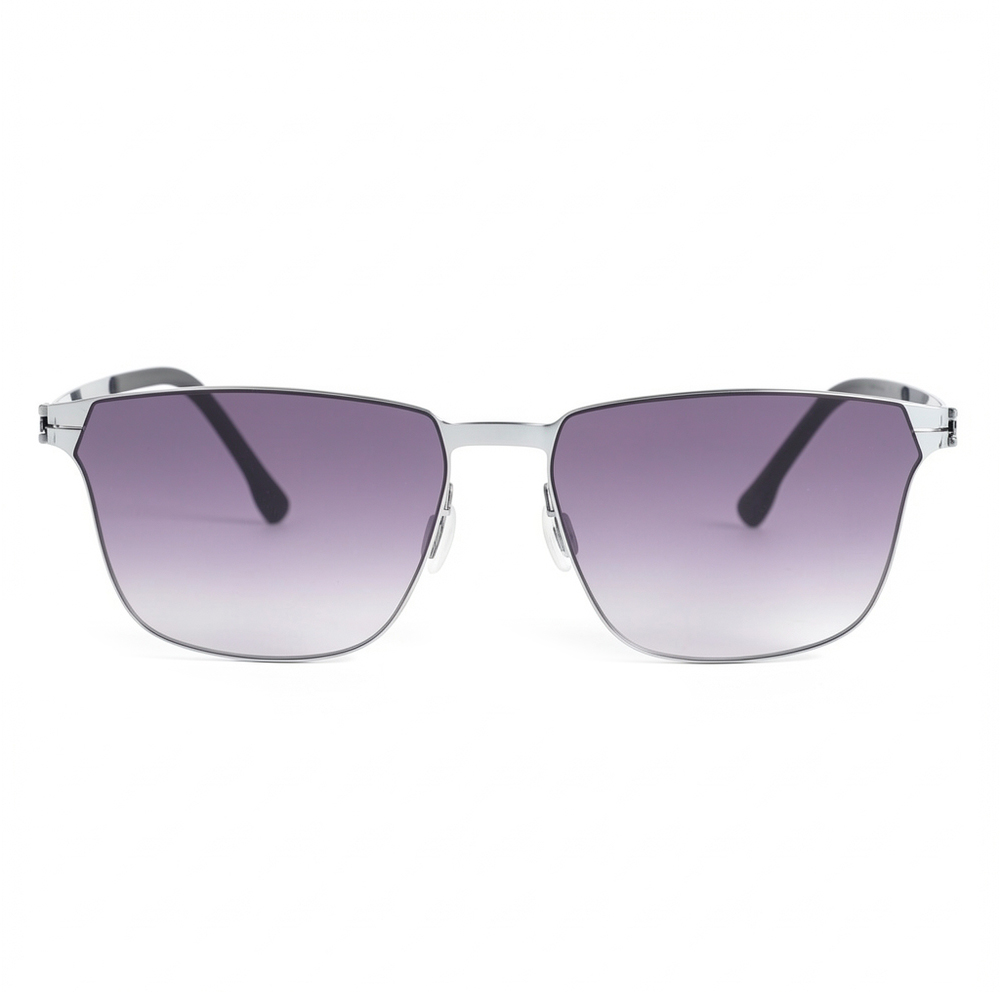 Eden Silberne Quadratische Sonnenbrille