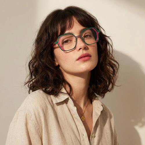 Zecharia Green Geometric Glasses