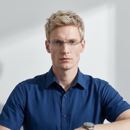 Gale Blue Rectangle Glasses
