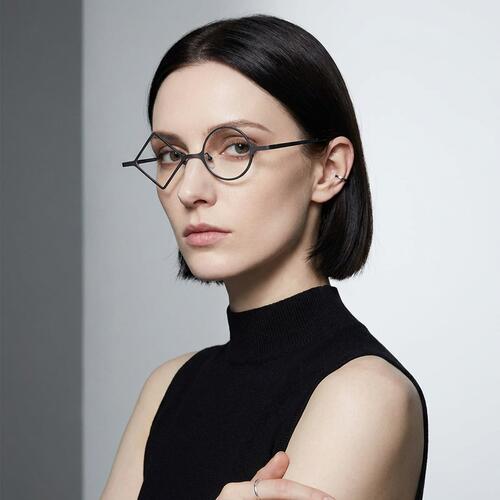 Violet Gray Round Glasses