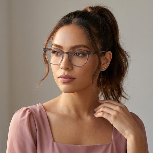 Karena Gray Round Glasses