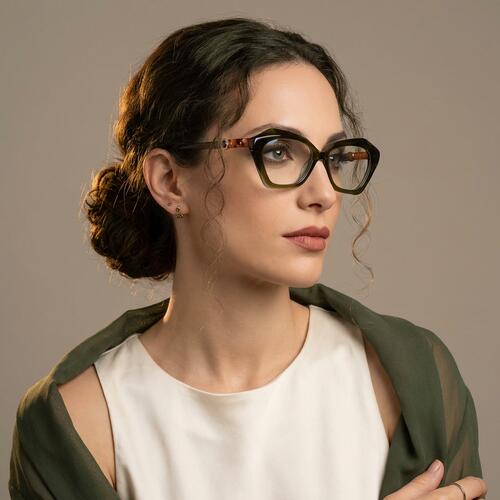 Elizabeth Green Cat Eye Glasses