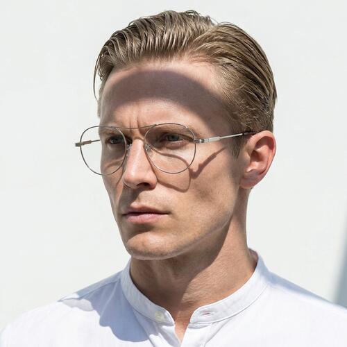Feller Occhiali Aviator Argentati