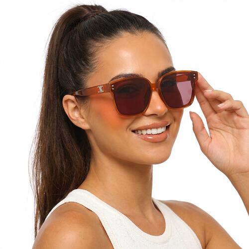 Eudora Brown Square Sunglasses