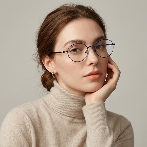 Ophelia Black Oval Glasses