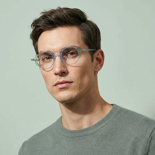 Kathleen Blaue Runde Brille