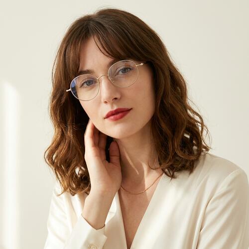 Ophelia Silberne Ovale Brille