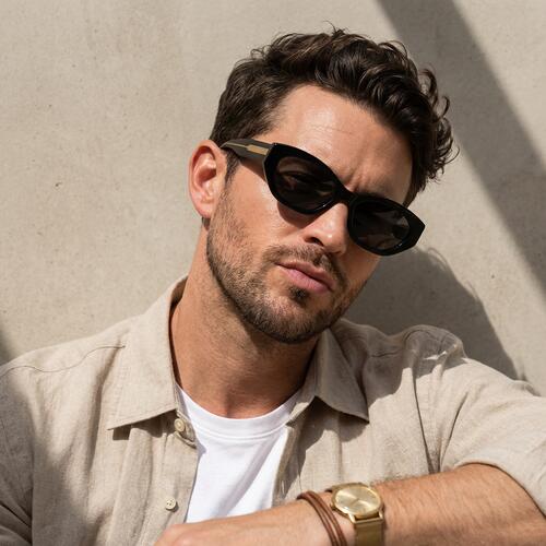 Barnes Black Rectangle Sunglasses