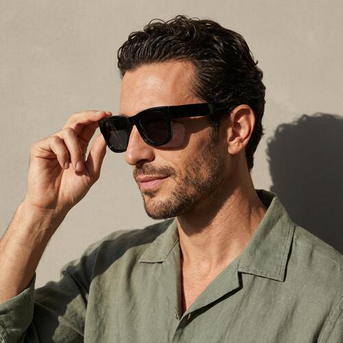 Matthew Schwarze Quadratische Sonnenbrille