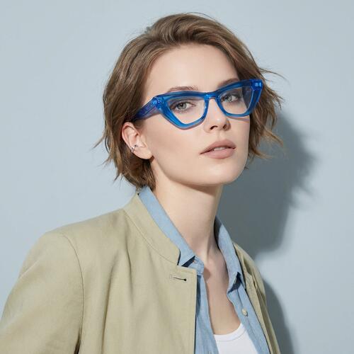 Grantha Blue Cat Eye Glasses