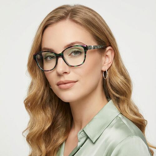 Thomps Green Square Glasses