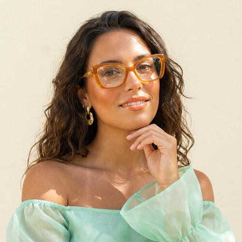 Janice Orange Cat Eye Glasses