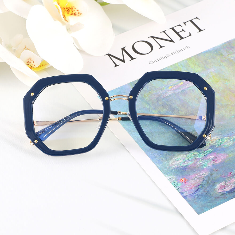Megre Blaue Geometrische Brille