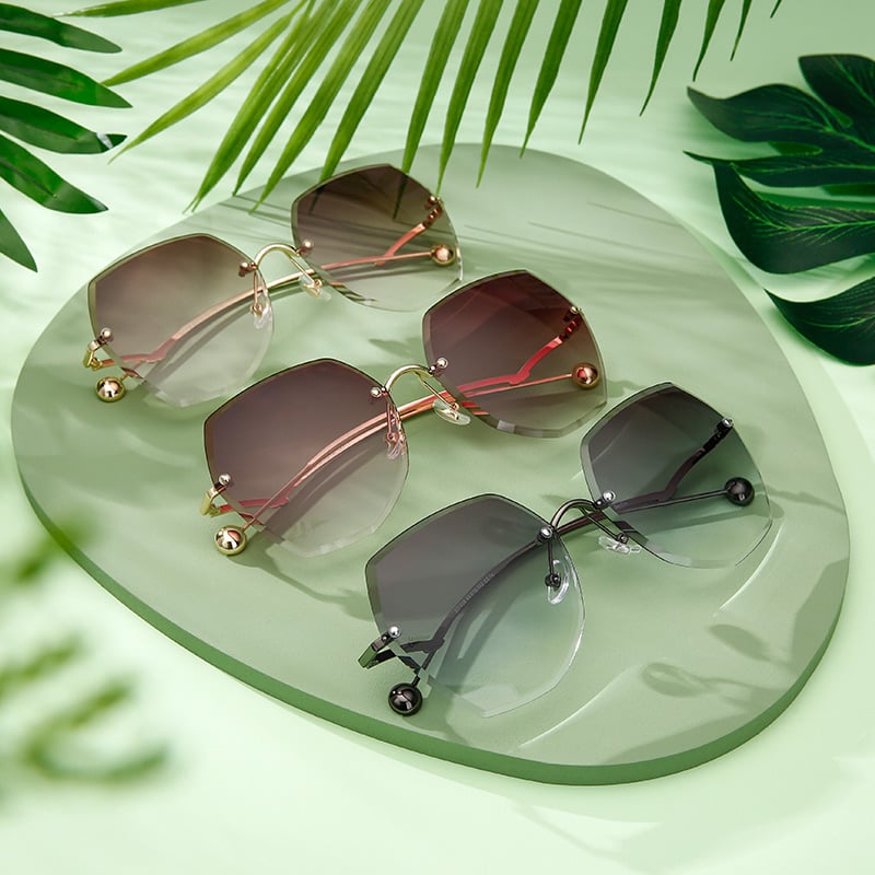 Impression Lunettes de soleil Géométriques Rouges