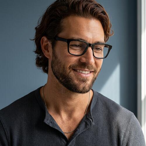 Foster Black Rectangle Glasses